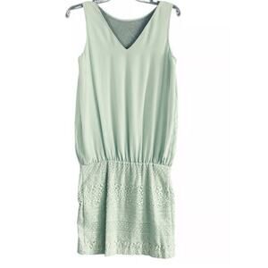 J Peterman Alice's 1920s Blouson Pale Aqua Dress Size 10